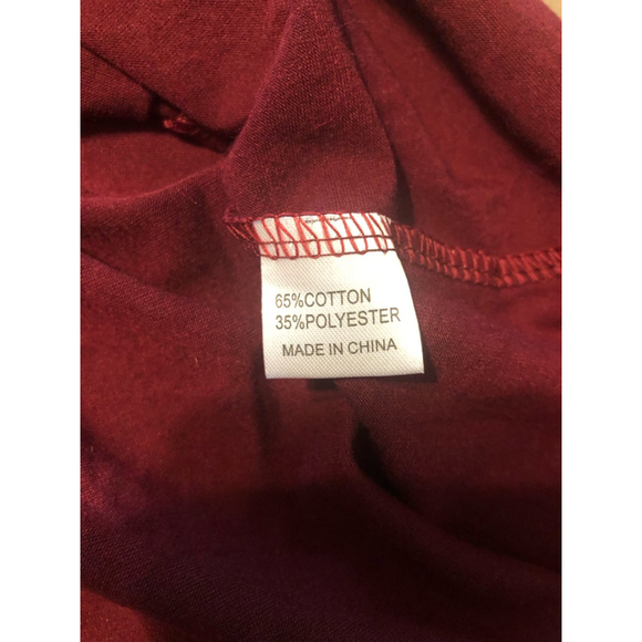 FISoul 3/4 Sleeves Cold Shoulder Top Size XL Burgundy - Picture 4 of 5